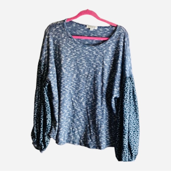 Umgee + Lightweight Sweater Mixed Media Animal Print Size XL. - Picture 1 of 6